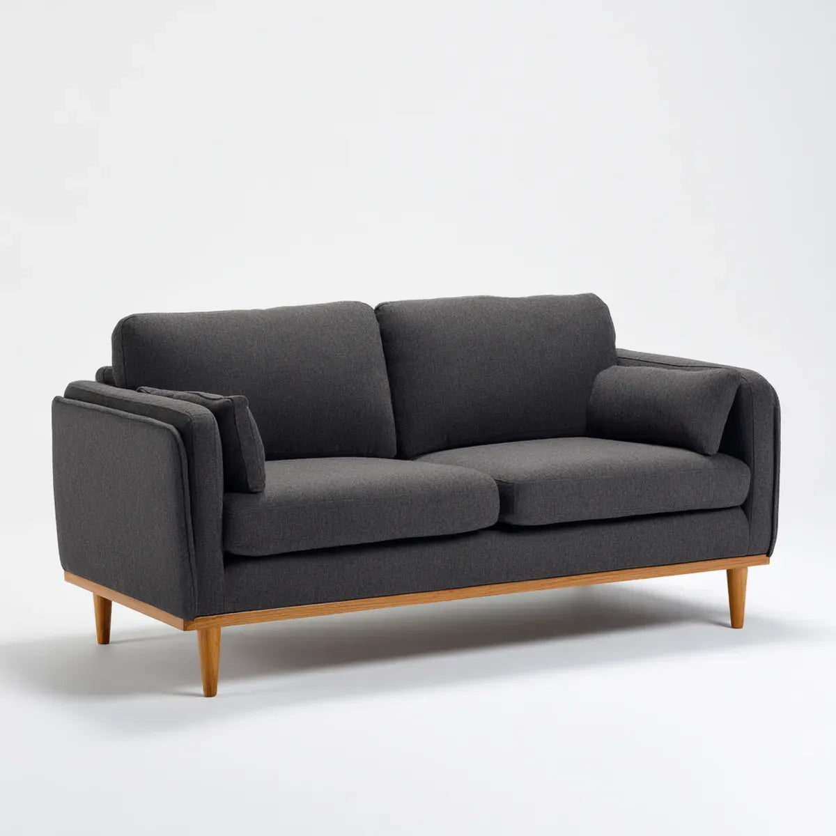 2-Sitzer Sofa Dunkelgrau 180 x 85 x 85 cm Polyester Rechteckig