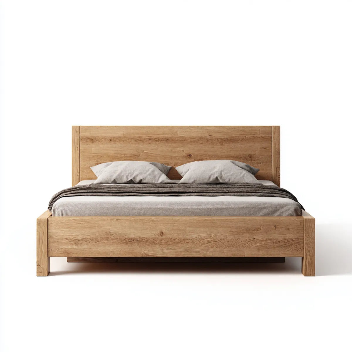 Doppelbett Eichenoptik 180 x 200 cm Holzwerkstoff Rechteckig