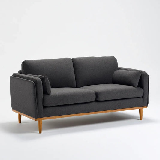 2-Sitzer Sofa Dunkelgrau 180 x 85 x 85 cm Polyester Rechteckig