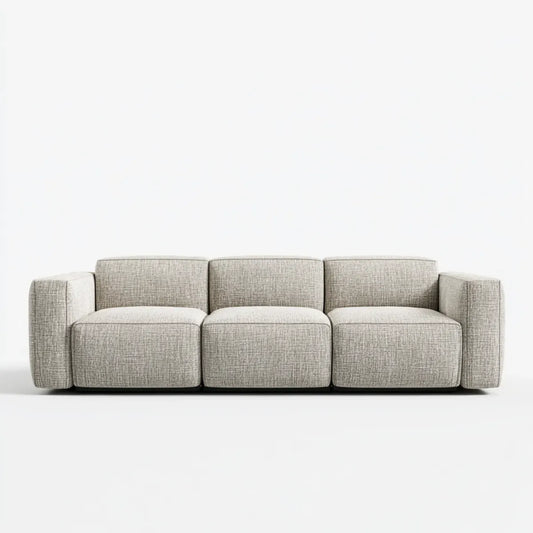3-Sitzer Sofa Hellgrau 240 x 95 x 75 cm Polyester Rechteckig
