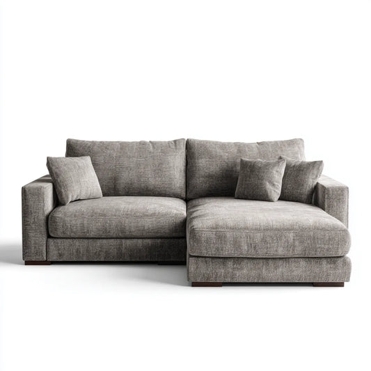 Ecksofa mit Recamiere rechts Grau 280 x 165 x 85 cm Polyester L-Form