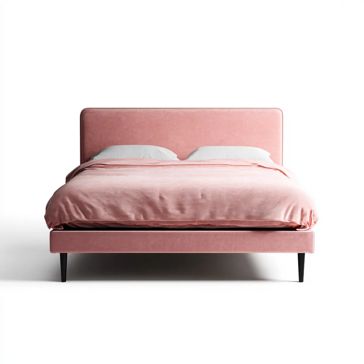 Polsterbett Doppelbett Rosa 180 x 200 cm Polyester-Samt Rechteckig