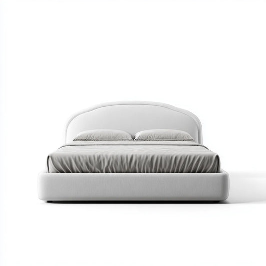 Polsterbett Doppelbett Weiß 180 x 200 cm Polyester Rechteckig