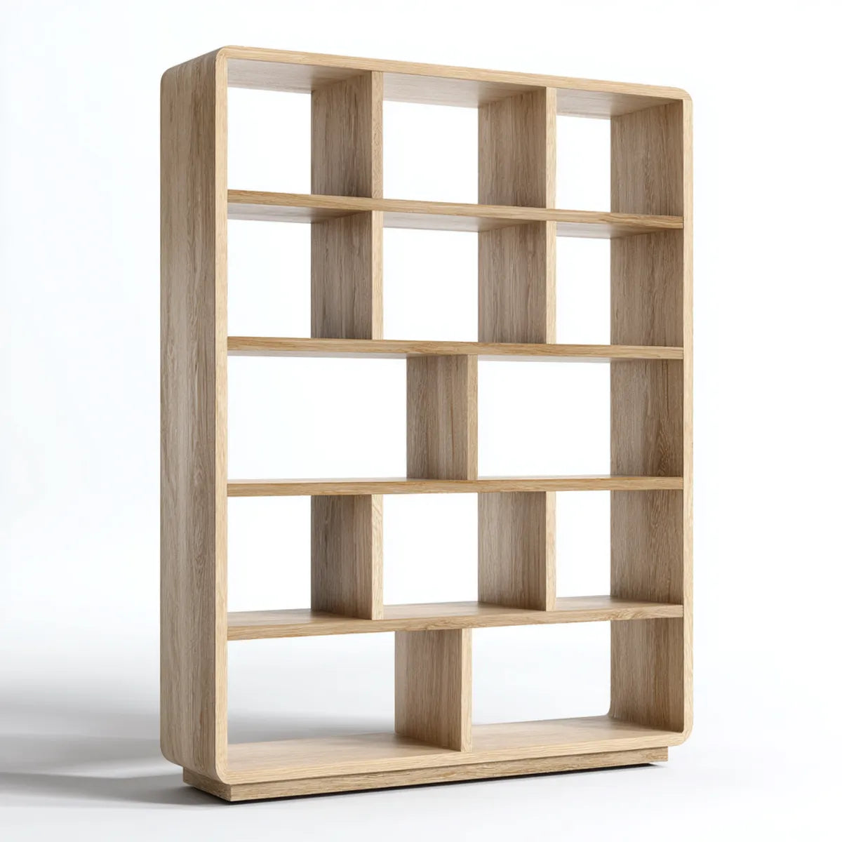 Bücherregal mit 16 offenen Fächern Eiche hell 80 x 30 x 180 cm MDF rechteckig