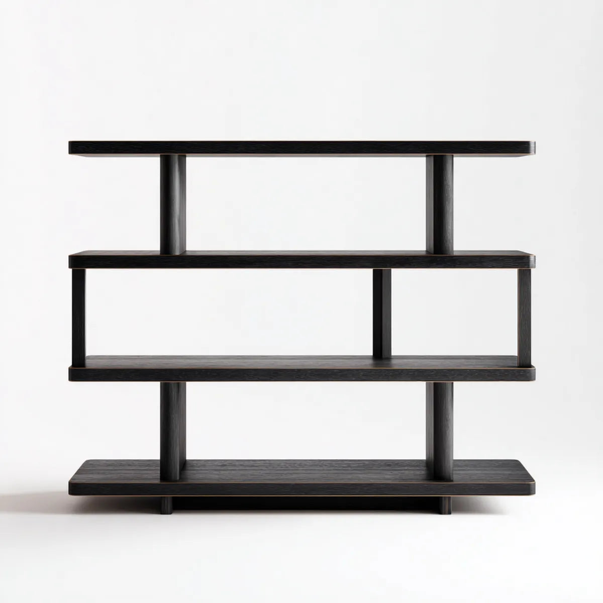 Bücherregal Standregal Schwarz 120 x 30 x 120 cm MDF Rechteckig 4 Ebenen