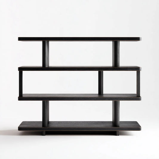 Bücherregal Standregal Schwarz 120 x 30 x 120 cm MDF Rechteckig 4 Ebenen